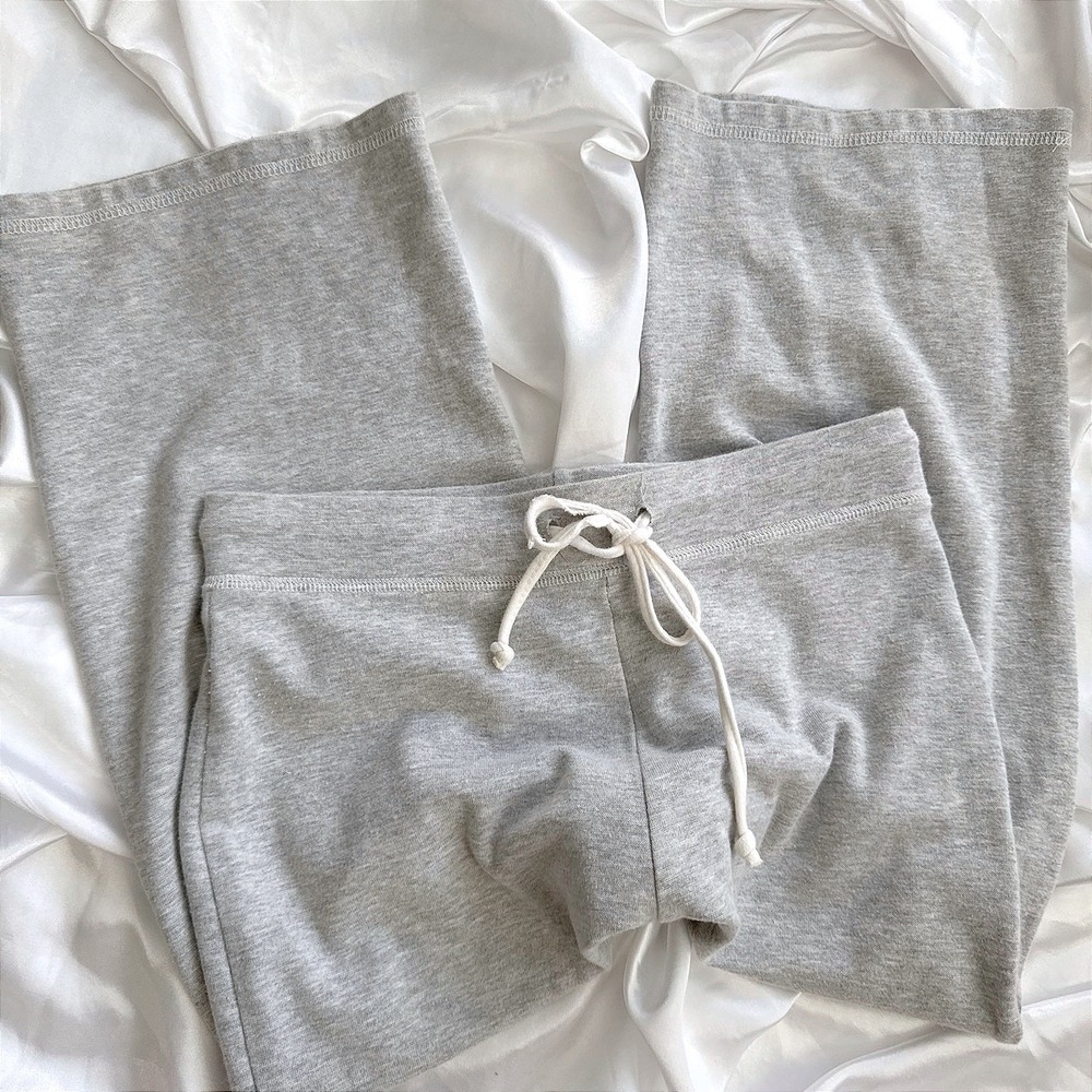 Silver Wear Heather Gray Wide Leg Lounge Pants Drawstring Sweatpants Small